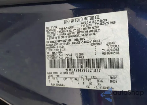 2002 Ford Windstar Sel from USA, damaged, VIN 2FMDA53452BB21887